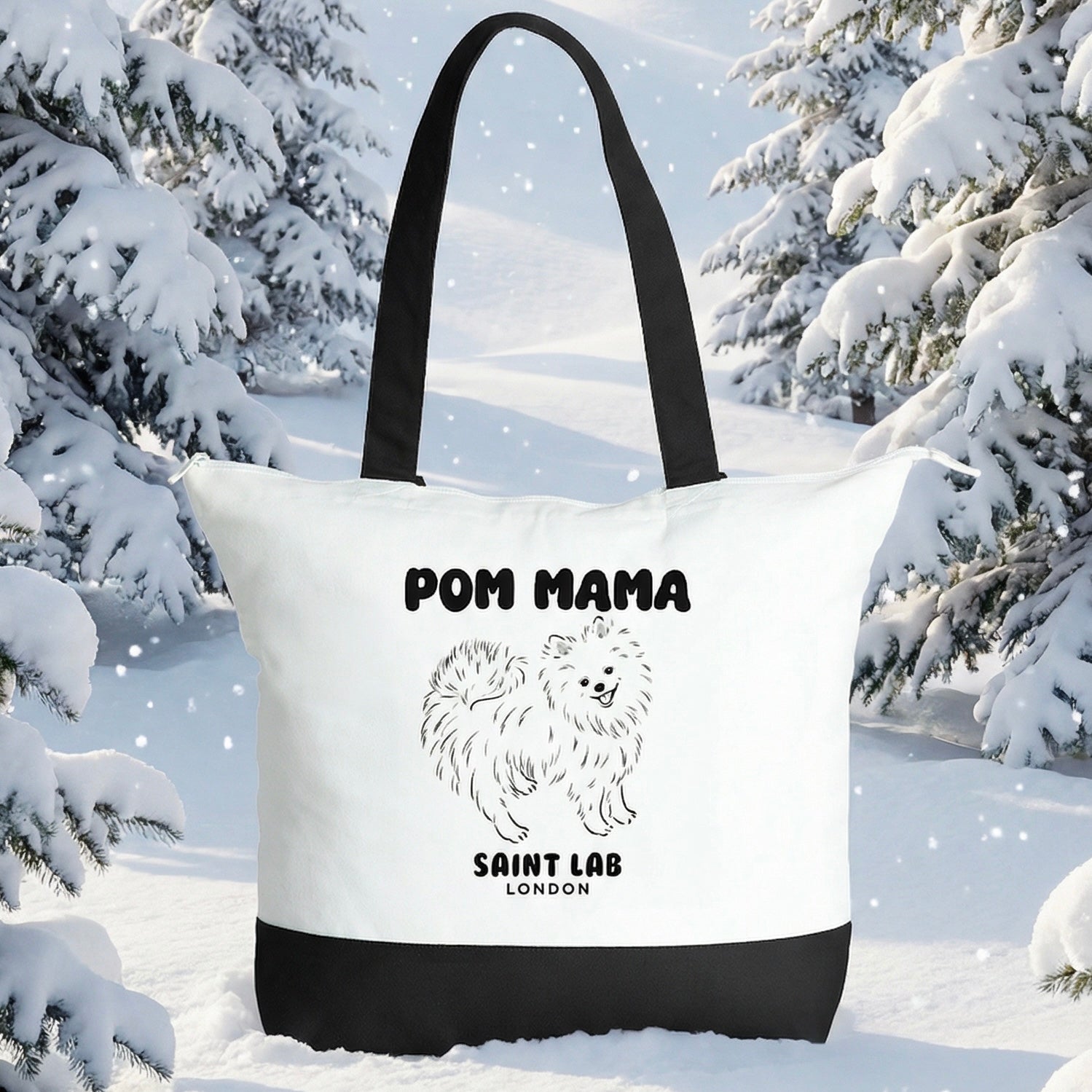 Pom Mama Large Zipped Tote