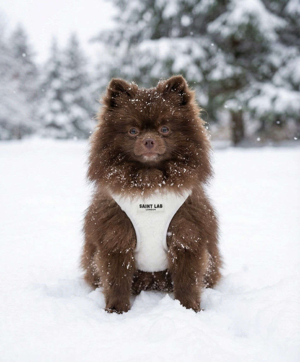 Saint’s Signature Faux Fur Vest Harness – White