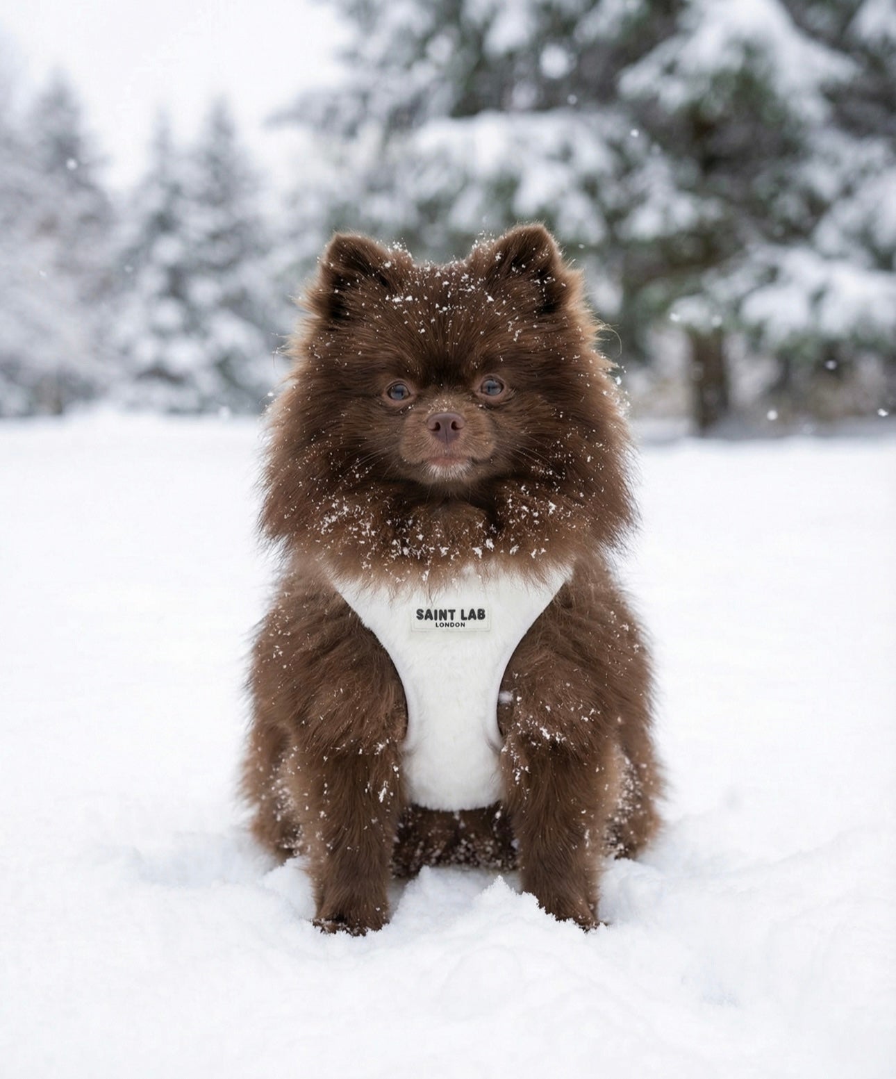 Saint’s Signature Faux Fur Vest Harness – White