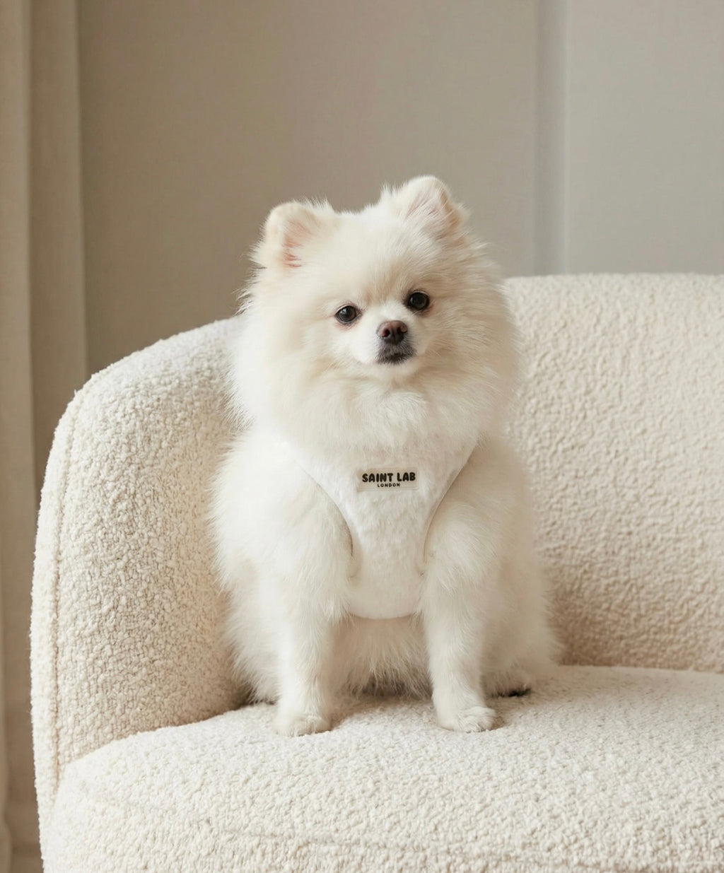 Saint’s Signature Faux Fur Vest Harness – White