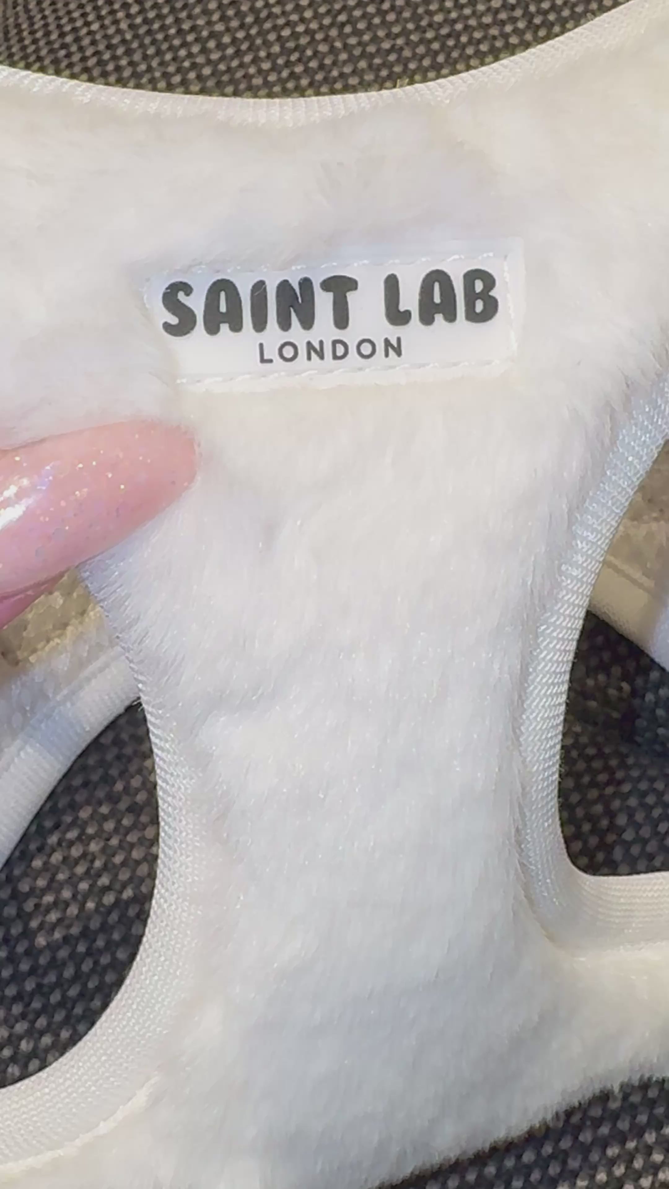 Saint’s Signature Faux Fur Vest Harness – White